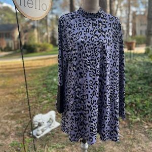 Tyler Boe Lux Lavender Animal Print Swing Dress, XL, Excellent Condition